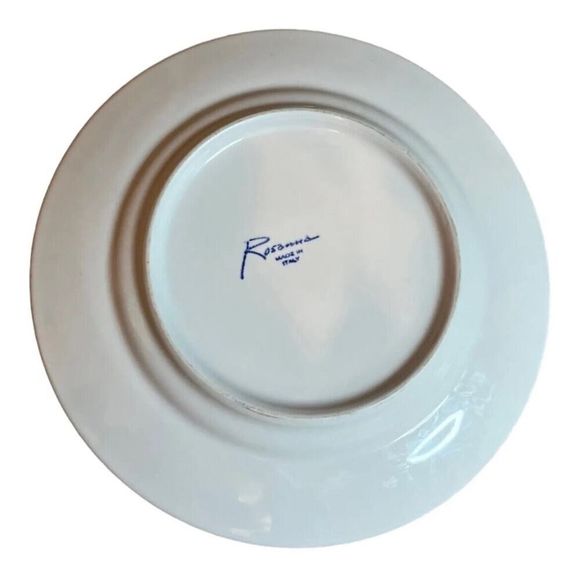 Rosanna Chateau Haut Bages & Lafaurie-Peyraguey 8 Plate Set 7” Italy Gold Rim - Picture 9 of 14